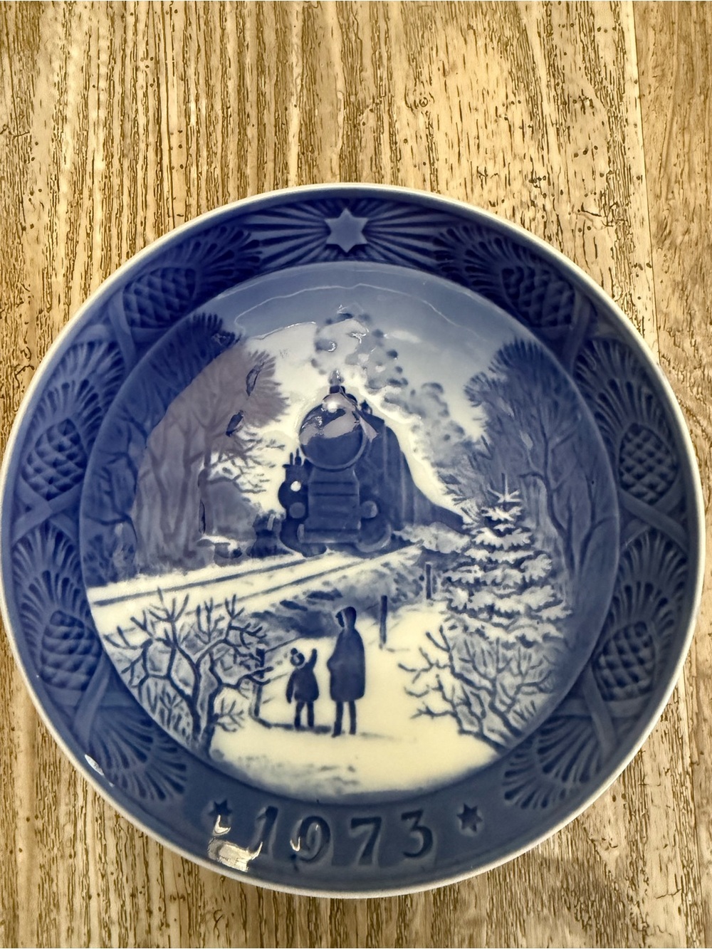 Blue 1973 Royal Copenhagen Decorative “Going Home For Christmas” Plate